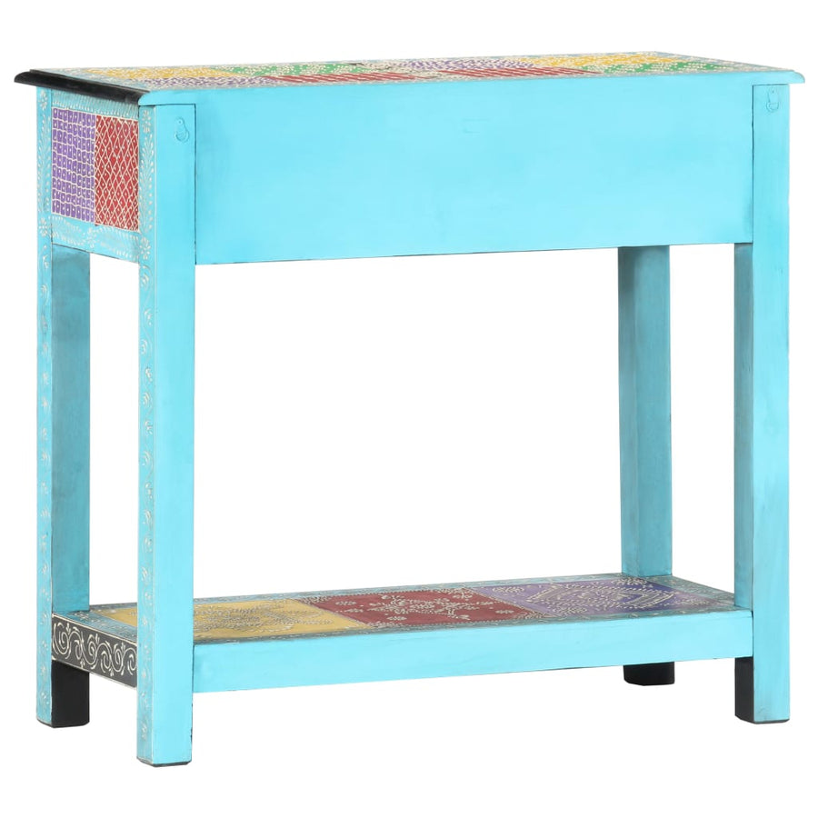 Wandtafel Handgeschilderd 80X35X75 Cm Massief Mangohout Blauw