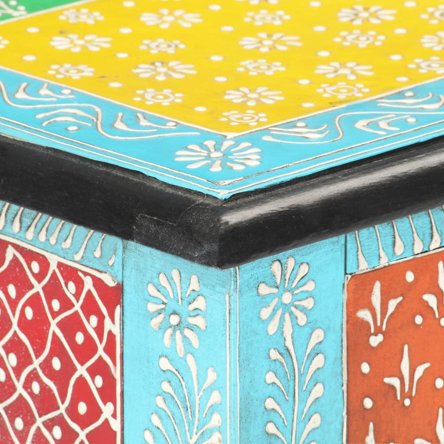 Wandtafel Handgeschilderd 80X35X75 Cm Massief Mangohout Blauw