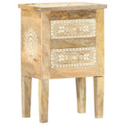 Hand-painted bedside table 40x30x60 cm solid mango wood