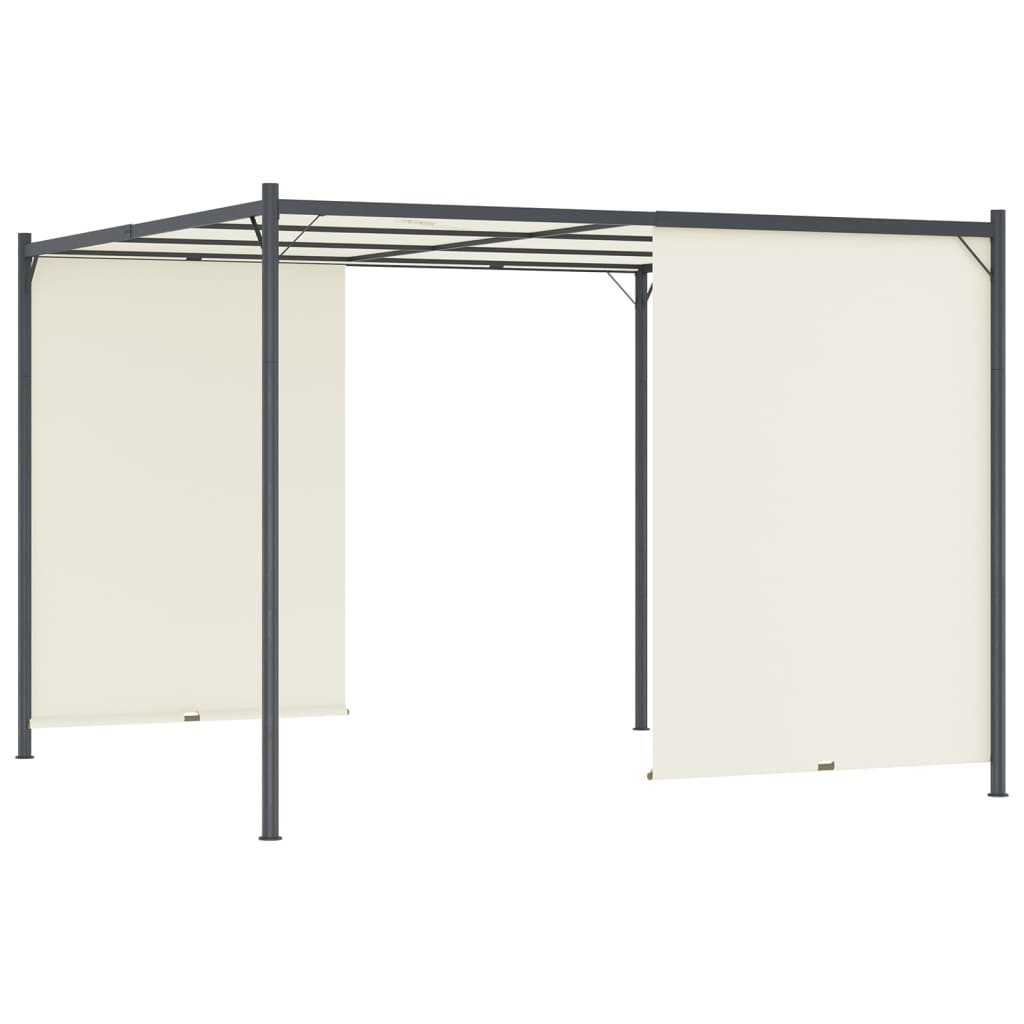 Pergola Met Verstelbaar Dak 3X3 M Staal Crèmewit