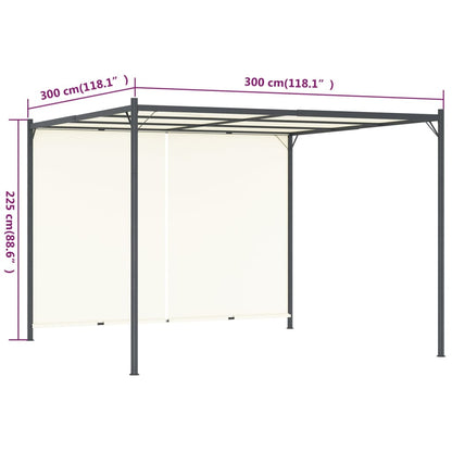Pergola Met Verstelbaar Dak 3X3 M Staal Crèmewit