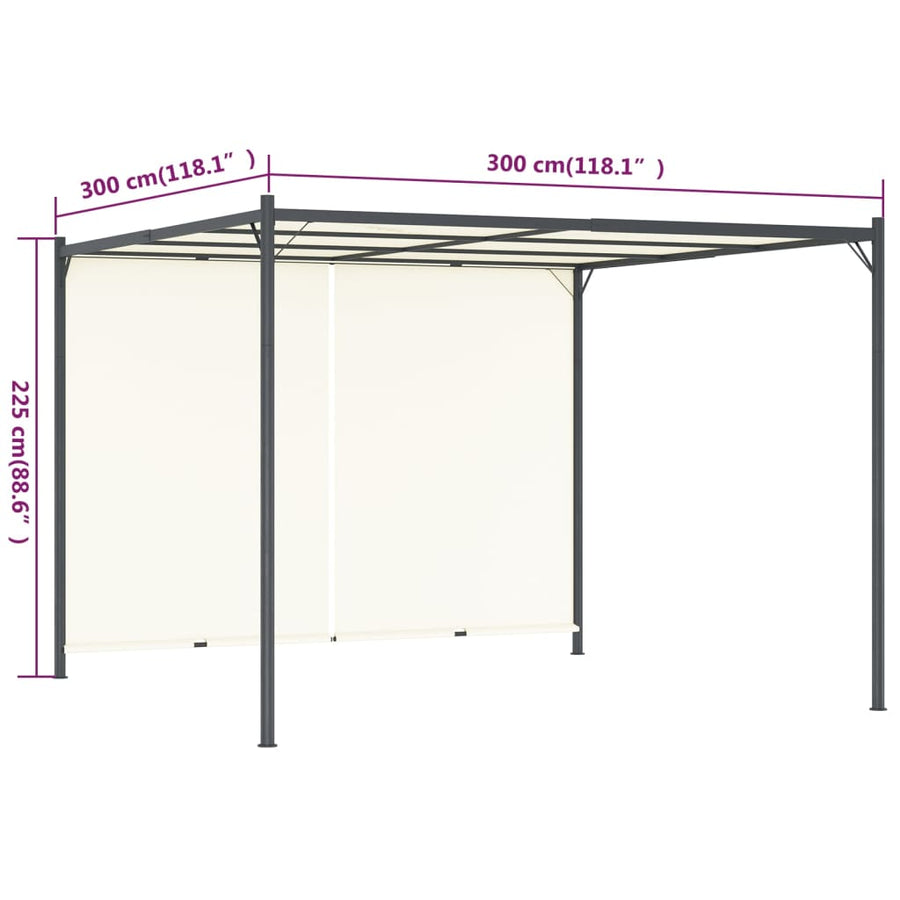 Pergola Met Verstelbaar Dak 3X3 M Staal Crèmewit