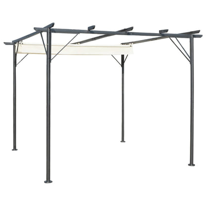 Pergola Met Uitschuifbaar Dak 3X3 M Staal Crémewit Crème