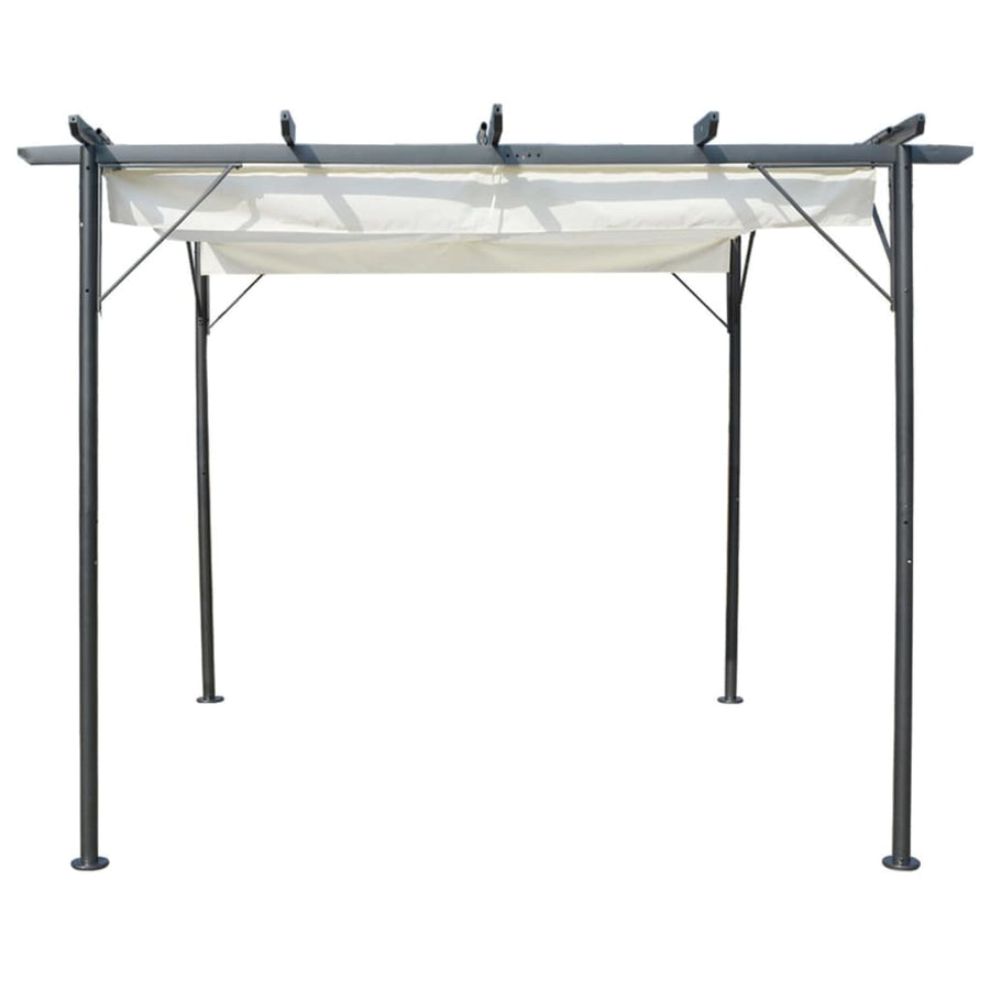 Pergola Met Uitschuifbaar Dak 3X3 M Staal Crémewit Crème