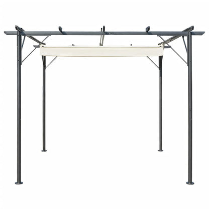 Pergola Met Uitschuifbaar Dak 3X3 M Staal Crémewit Crème