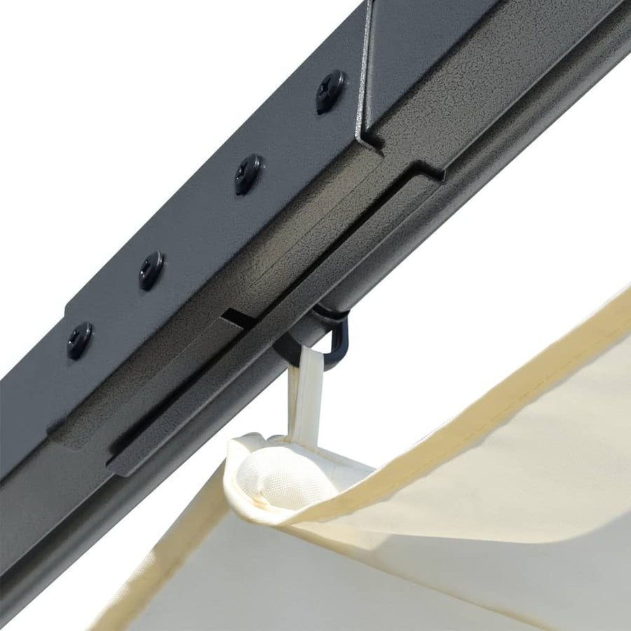 Pergola Met Uitschuifbaar Dak 3X3 M Staal Crémewit Crème