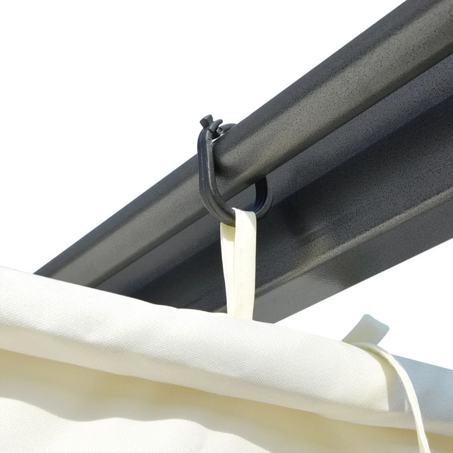 Pergola Met Uitschuifbaar Dak 3X3 M Staal Crémewit Crème
