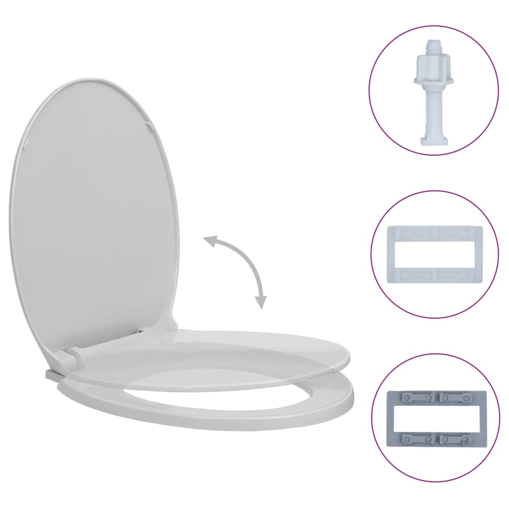Toiletbril Soft-Close Ovaal Lichtgrijs Nee