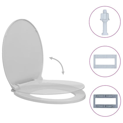 Toiletbril Soft-Close Ovaal Lichtgrijs Nee