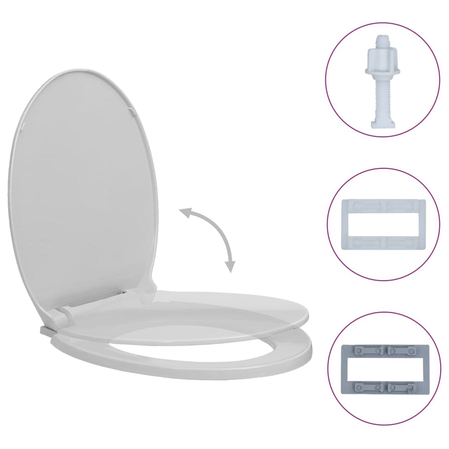 Toiletbril Soft-Close Ovaal Lichtgrijs