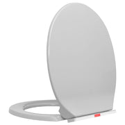 Toilet seat soft-close and quick-release oval light grey