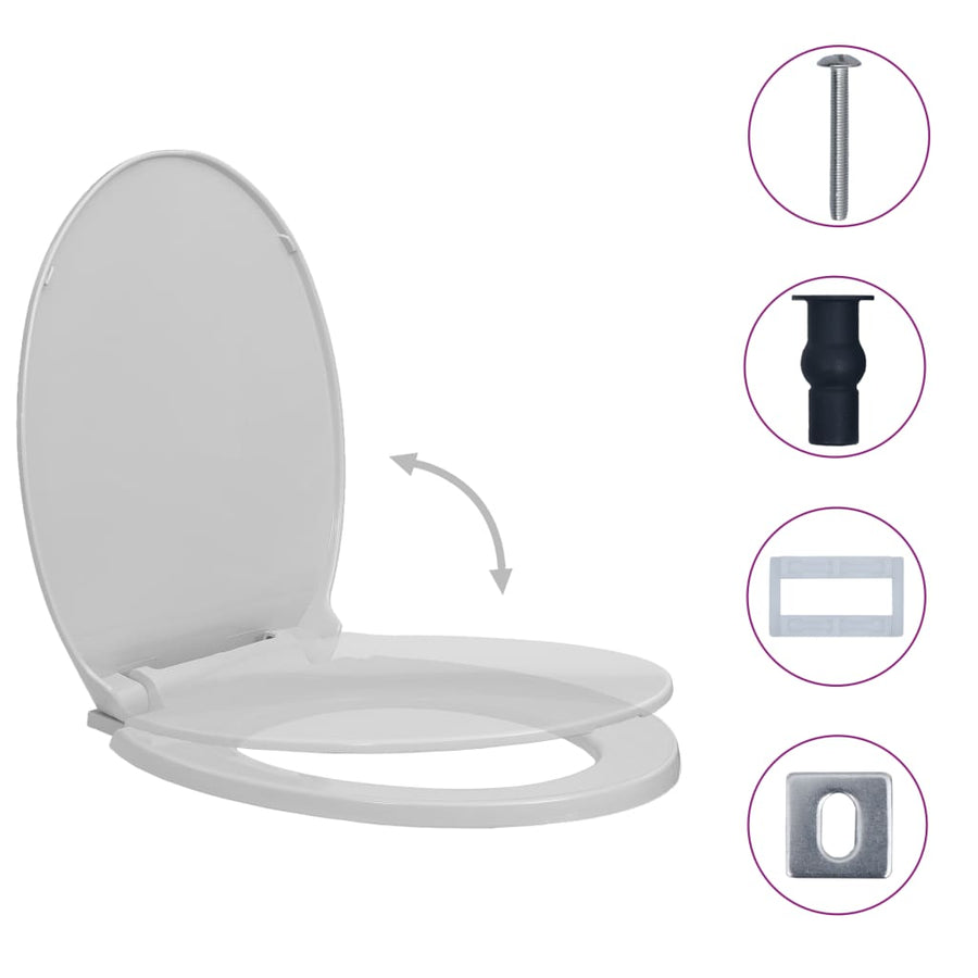 Toiletbril soft-close en quick-release ovaal lichtgrijs Lichtgrijs Ja