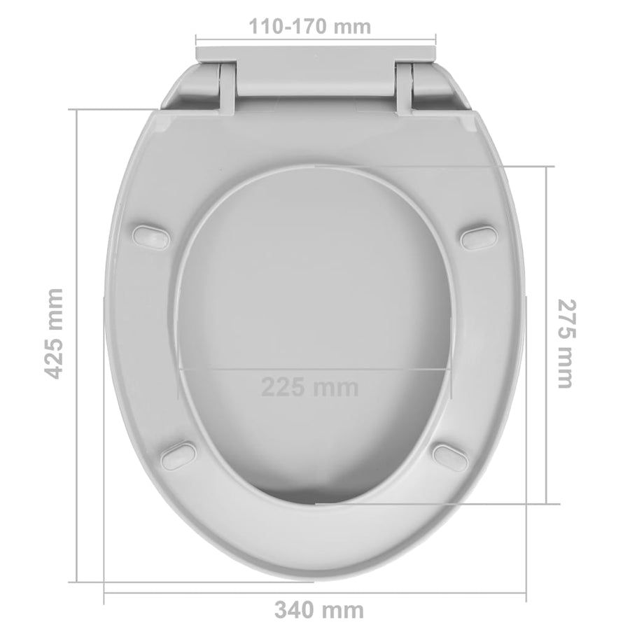 Toiletbril soft-close en quick-release ovaal lichtgrijs Lichtgrijs Ja