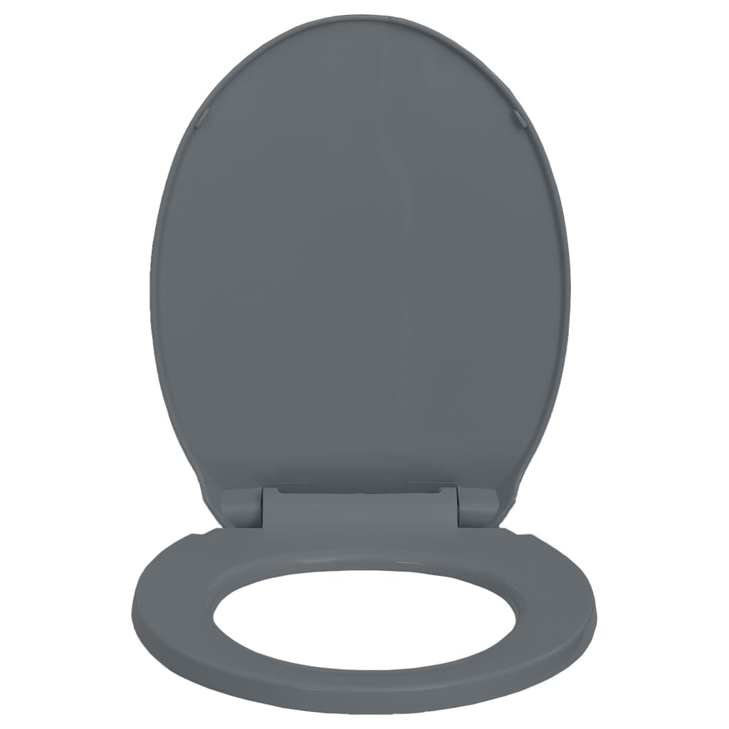 Toiletbril soft-close en quick-release ovaal grijs Grijs Ja