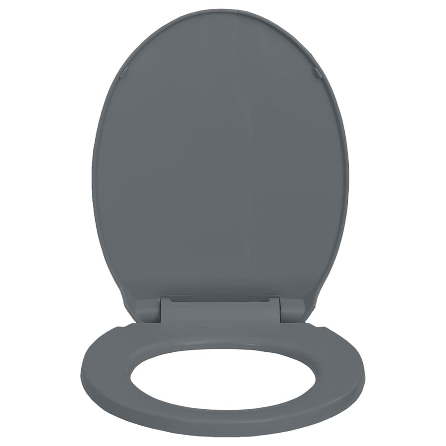 Toiletbril soft-close en quick-release ovaal grijs Grijs Ja