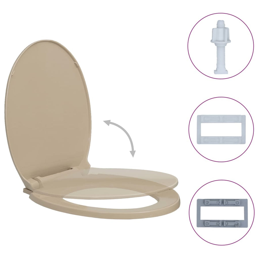 Toiletbril soft-close ovaal beige Beige Nee