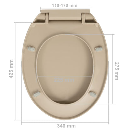 Toiletbril soft-close ovaal beige Beige Nee