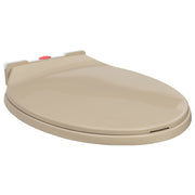Toilet seat soft-close and quick-release oval beige