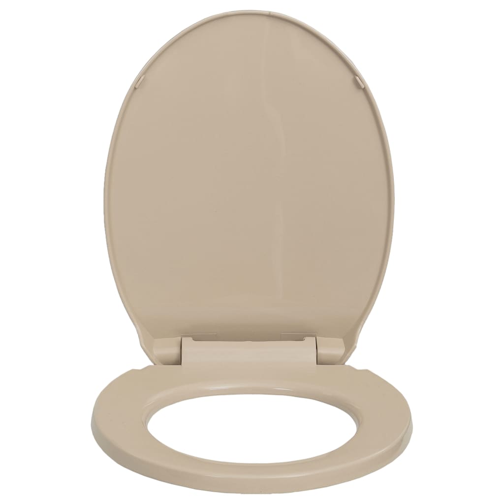 Toiletbril soft-close en quick-release ovaal beige Beige Ja