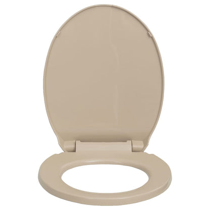 Toiletbril soft-close en quick-release ovaal beige Beige Ja