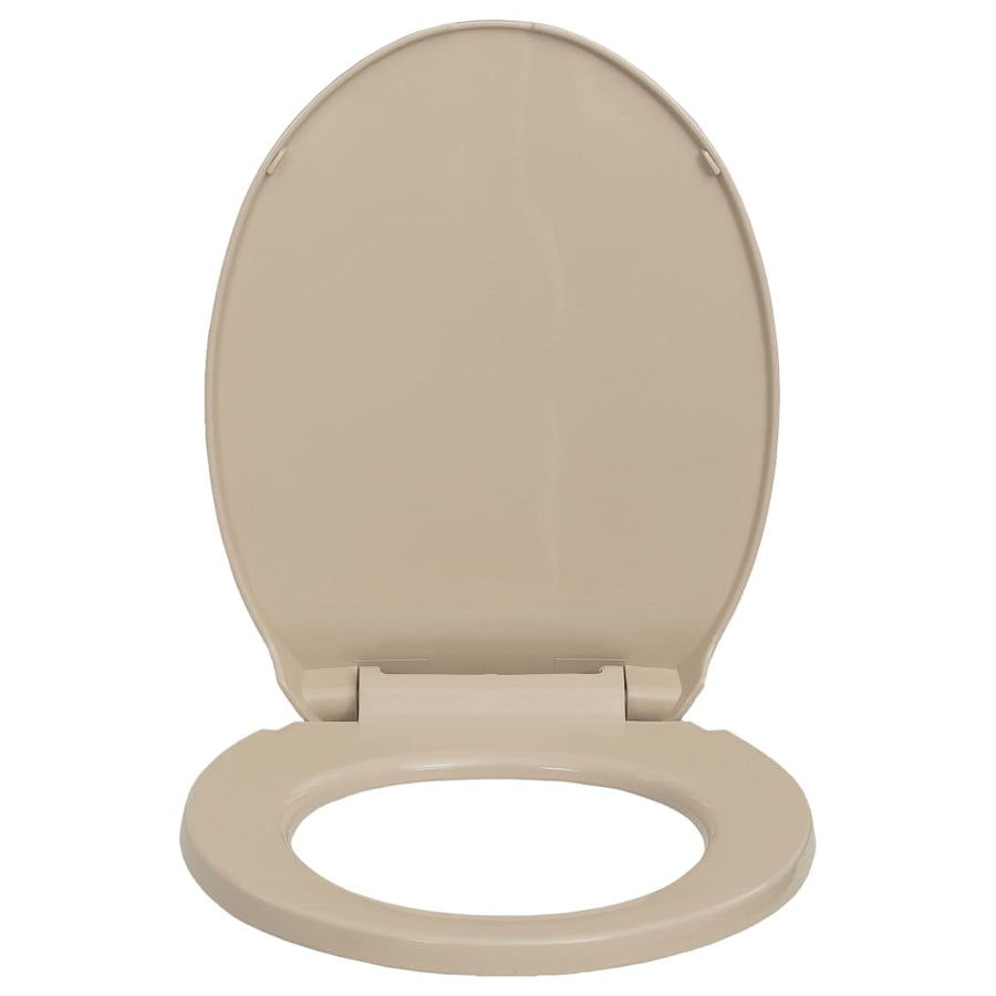 Toiletbril soft-close en quick-release ovaal beige Beige Ja
