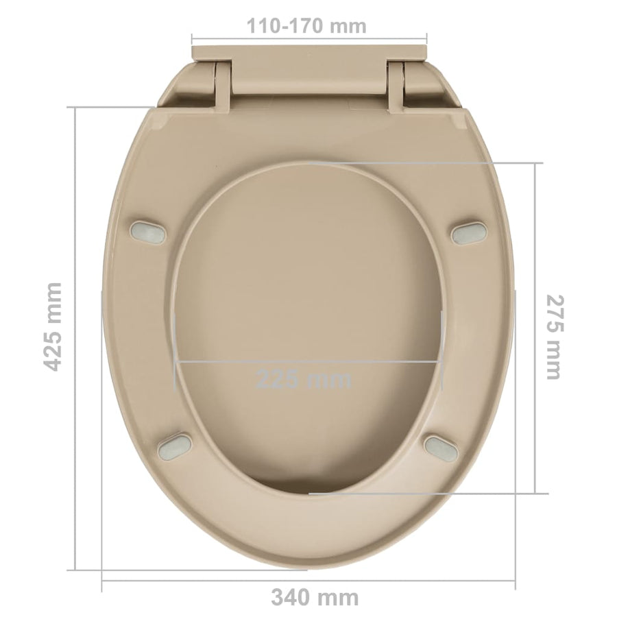Toiletbril soft-close en quick-release ovaal beige Beige Ja