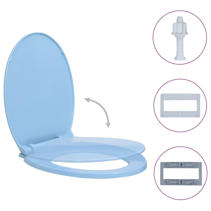 Toiletbril soft-close ovaal blauw Blauw Nee