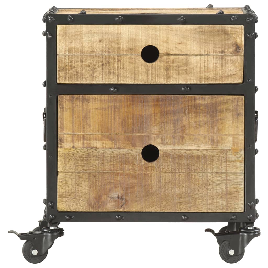 Nachtkastje 40X30X50 Cm Ruw Mangohout