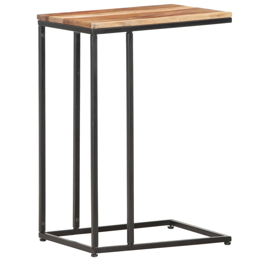 Bijzettafel 35X45X65 Cm Massief Sheeshamhout light wood and black massief sheesham hout