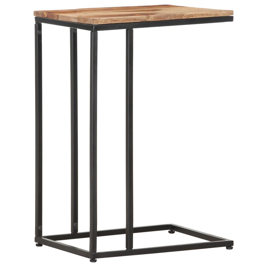 Bijzettafel 35X45X65 Cm Massief Sheeshamhout light wood and black massief sheesham hout