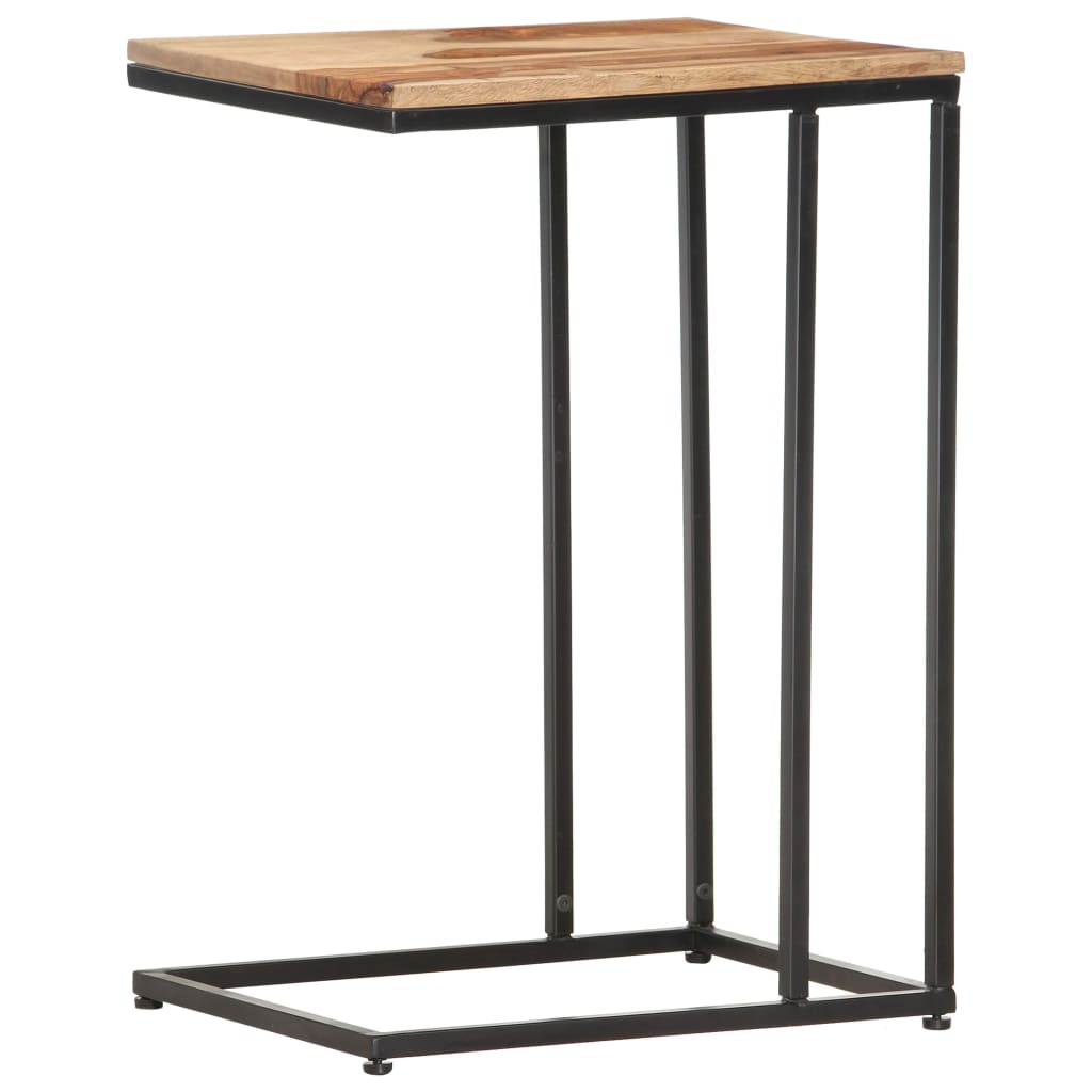 Bijzettafel 35X45X65 Cm Massief Sheeshamhout light wood and black massief sheesham hout