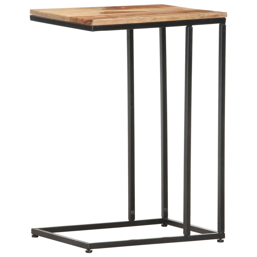 Bijzettafel 35X45X65 Cm Massief Sheeshamhout light wood and black massief sheesham hout
