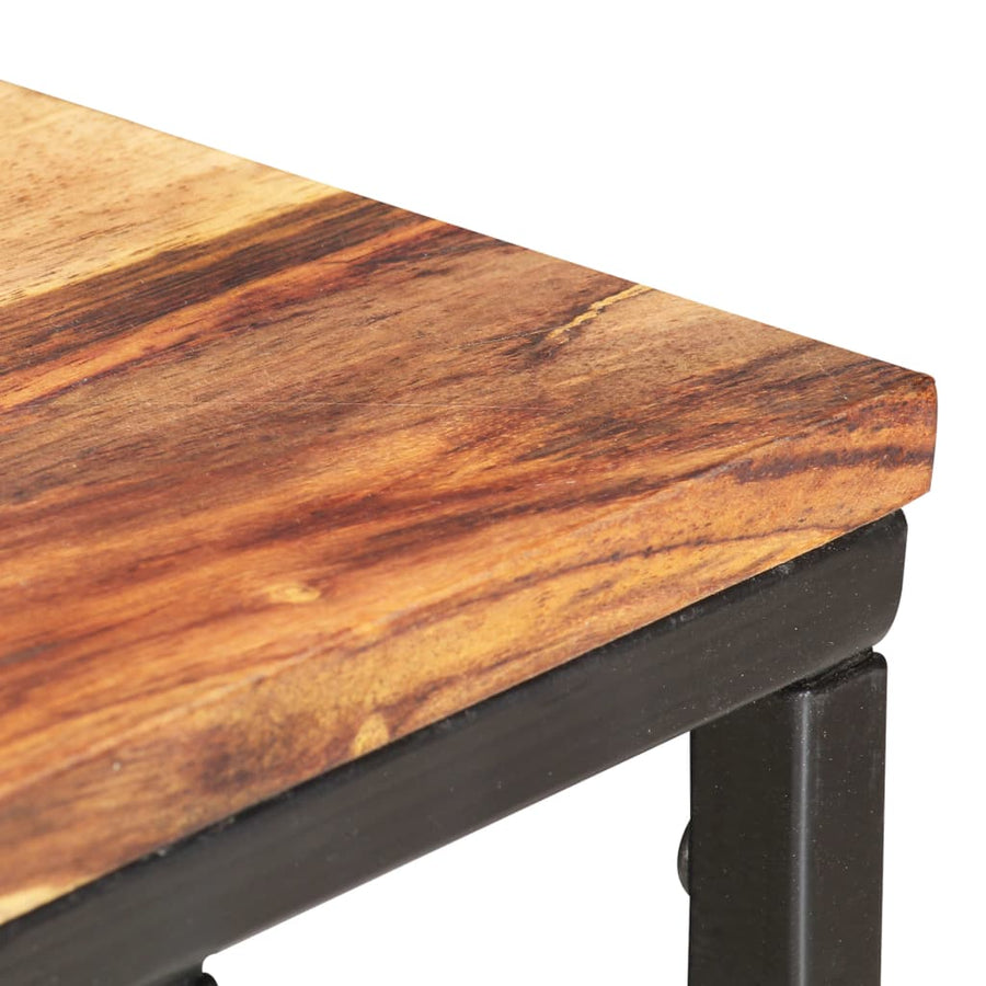 Bijzettafel 35X45X65 Cm Massief Sheeshamhout light wood and black massief sheesham hout