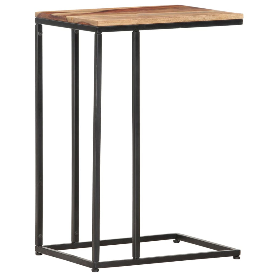 Bijzettafel 35X45X65 Cm Massief Sheeshamhout light wood and black massief sheesham hout