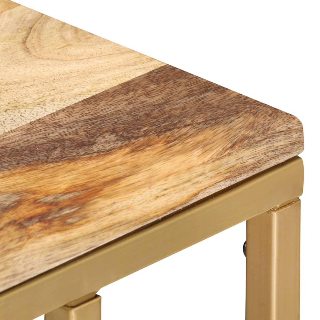 Bijzettafel 35X45X65 Cm light wood and gold