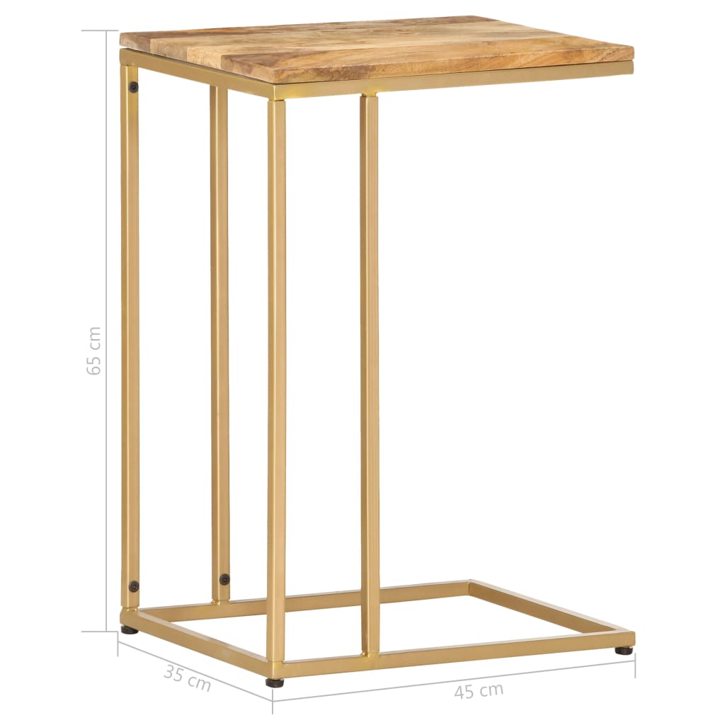 Bijzettafel 35X45X65 Cm light wood and gold