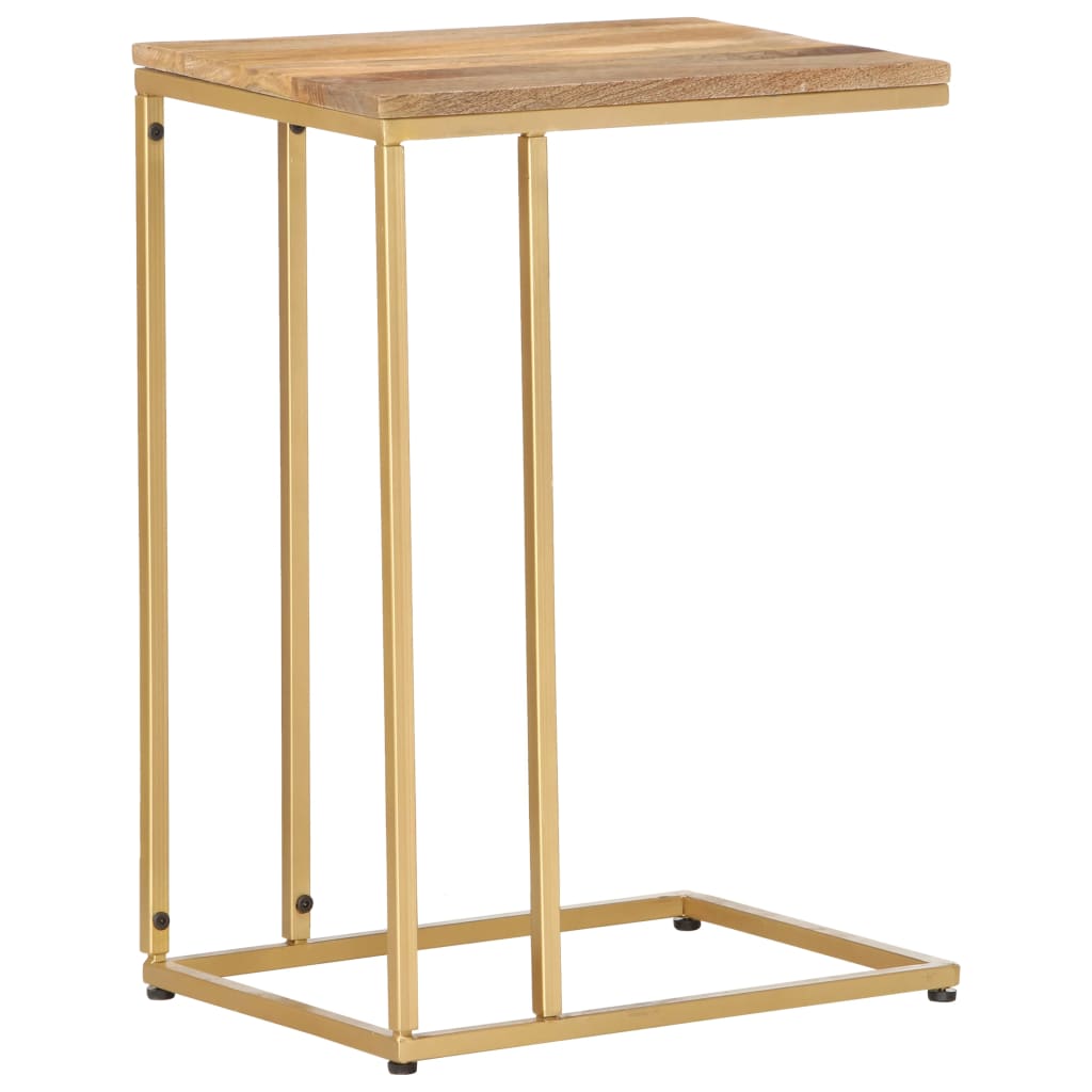 Bijzettafel 35X45X65 Cm light wood and gold