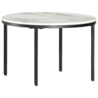Coffee Table Ø65 Cm Real Solid Marble White And Black Ø 65 cm