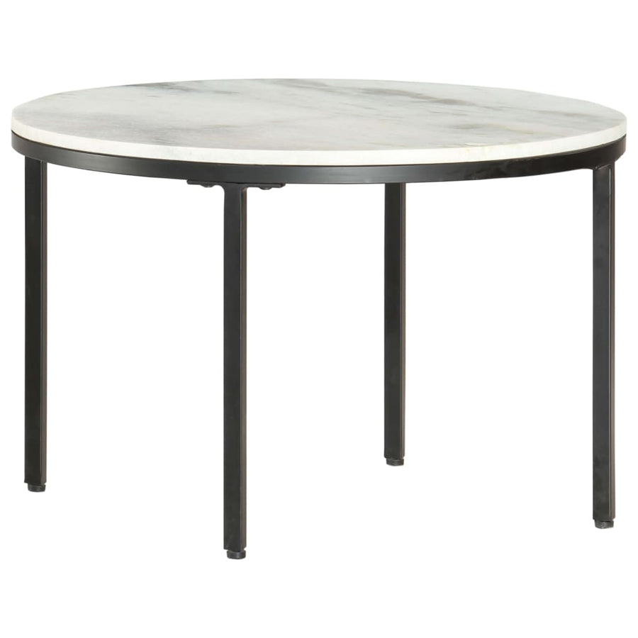Salontafel Ø65 Cm Echt Massief Marmer Wit En Zwart Ø 65 cm