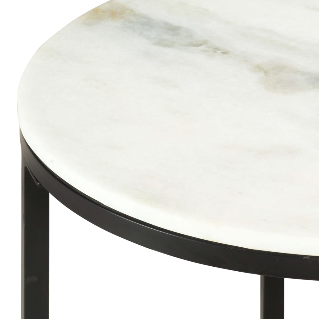 Salontafel Ø65 Cm Echt Massief Marmer Wit En Zwart Ø 65 cm