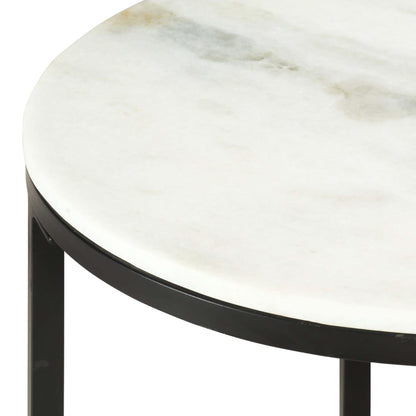 Salontafel Ø65 Cm Echt Massief Marmer Wit En Zwart Ø 65 cm