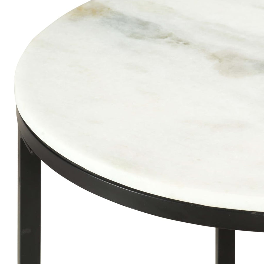 Salontafel Ø65 Cm Echt Massief Marmer Wit En Zwart Ø 65 cm