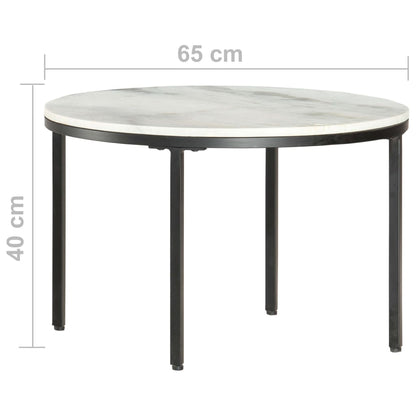 Salontafel Ø65 Cm Echt Massief Marmer Wit En Zwart Ø 65 cm