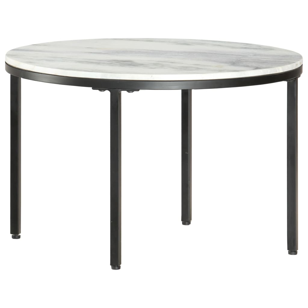 Salontafel Ø65 Cm Echt Massief Marmer Wit En Zwart Ø 65 cm