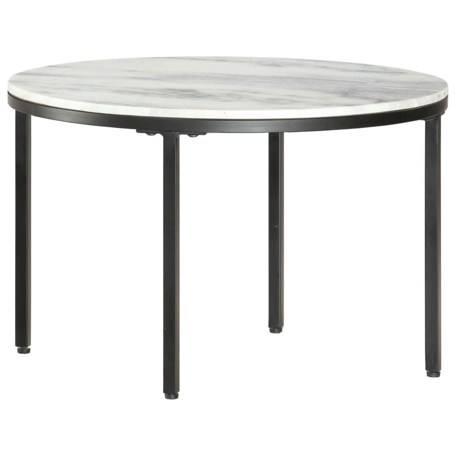 Salontafel Ø65 Cm Echt Massief Marmer Wit En Zwart Ø 65 cm