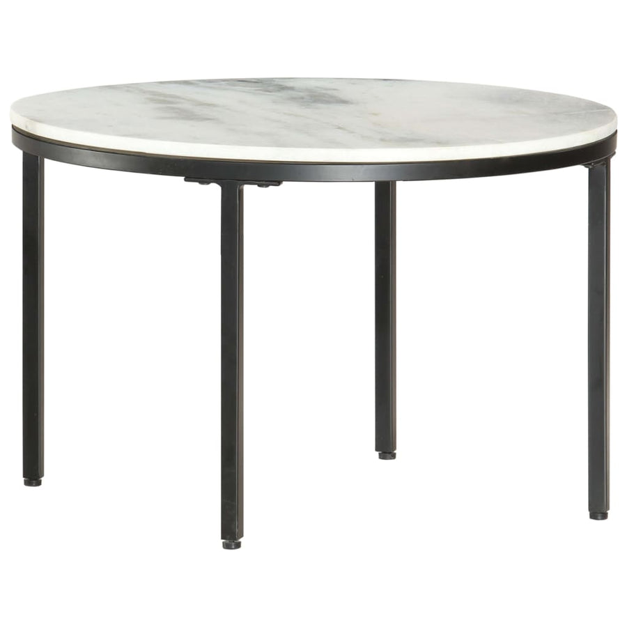 Salontafel Ø65 Cm Echt Massief Marmer Wit En Zwart Ø 65 cm