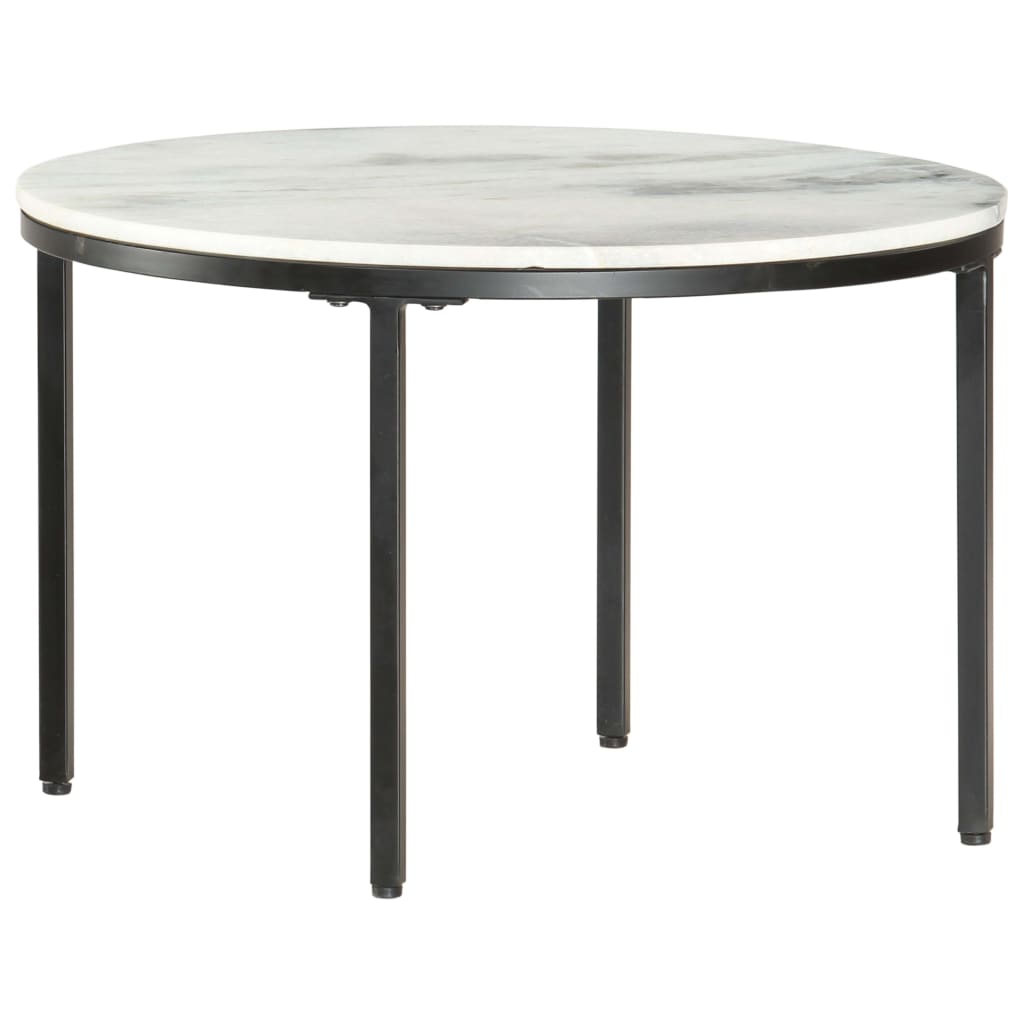 Salontafel Ø65 Cm Echt Massief Marmer Wit En Zwart Ø 65 cm