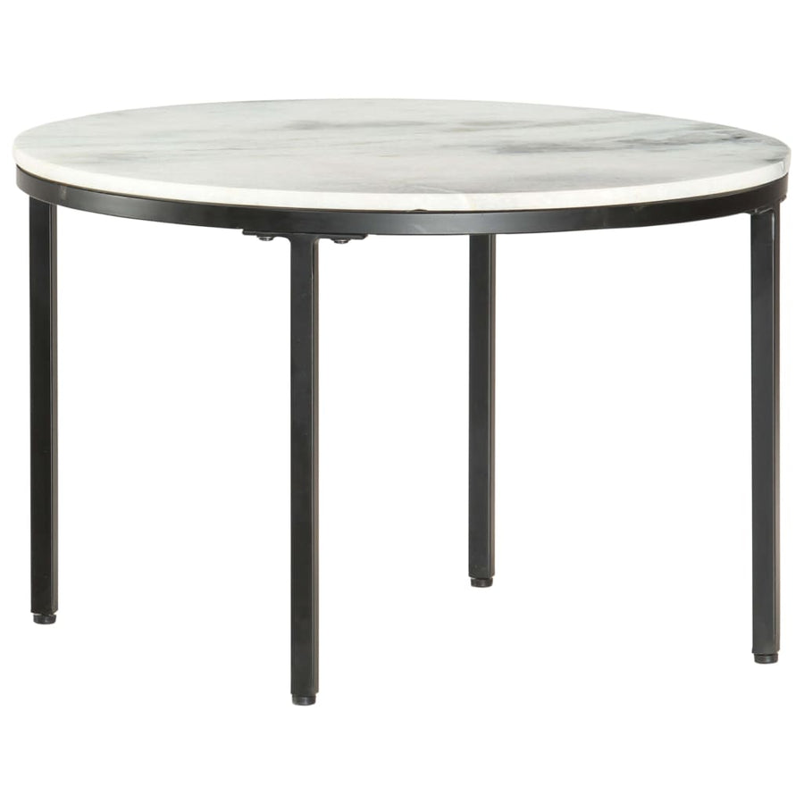 Salontafel Ø65 Cm Echt Massief Marmer Wit En Zwart Ø 65 cm