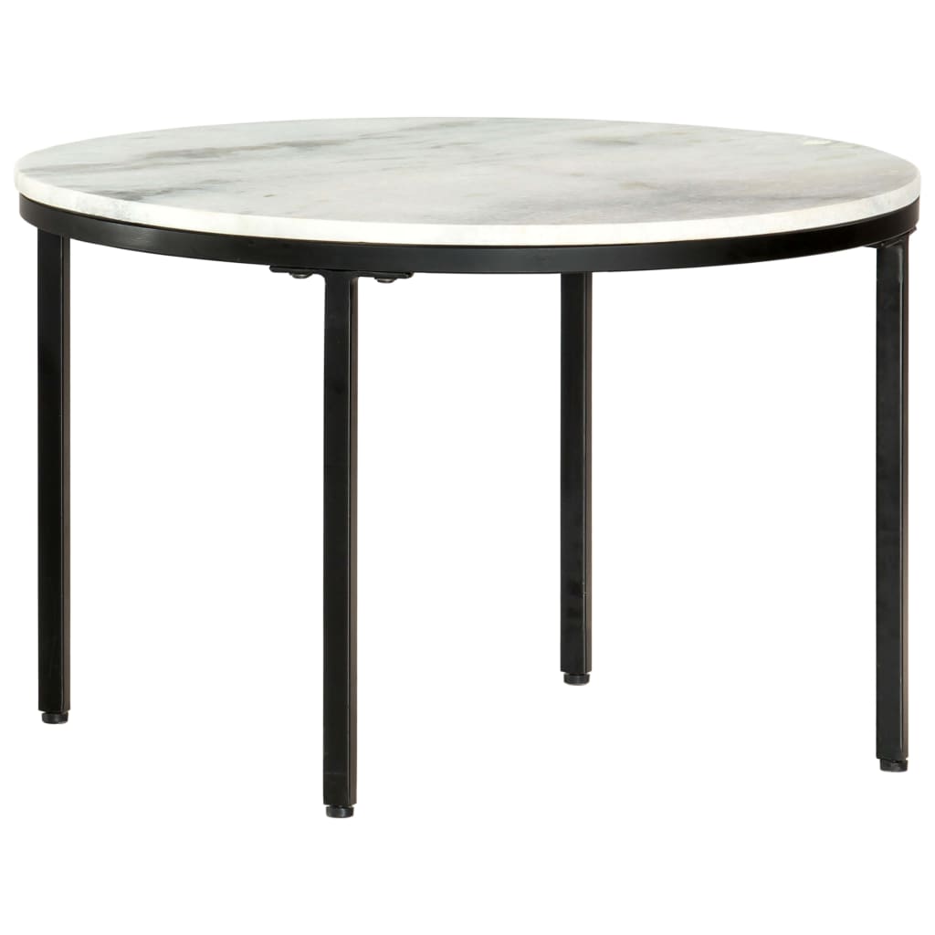 Salontafel Ø65 Cm Echt Massief Marmer Wit En Zwart Ø 65 cm