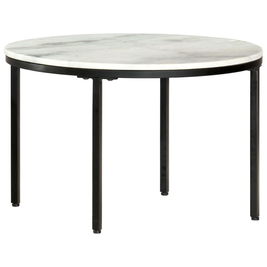 Salontafel Ø65 Cm Echt Massief Marmer Wit En Zwart Ø 65 cm